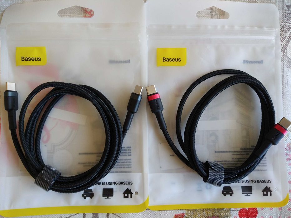 НОВИ! Baseus USB-C кабели 1м./2м. с текстилна оплетка