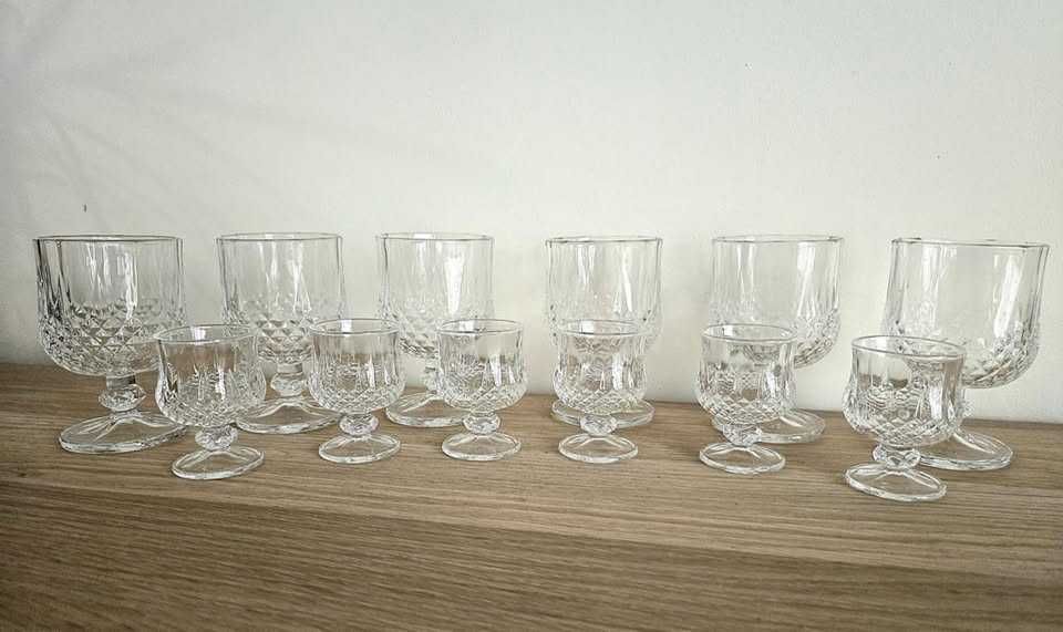 Нови! Комплект кристални чаши за вино и уиски или ракия