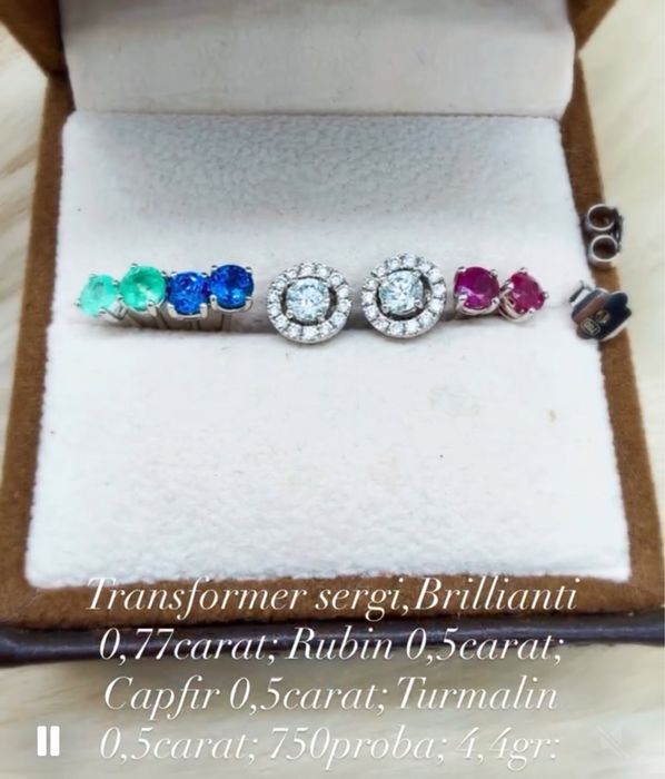 Transformer sergi s brilyantami 0,77carat: rubin 0,5car;safir 0,5car