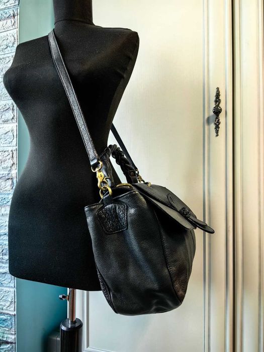 Geanta neagra dama mana umar piele Mulberry vintage