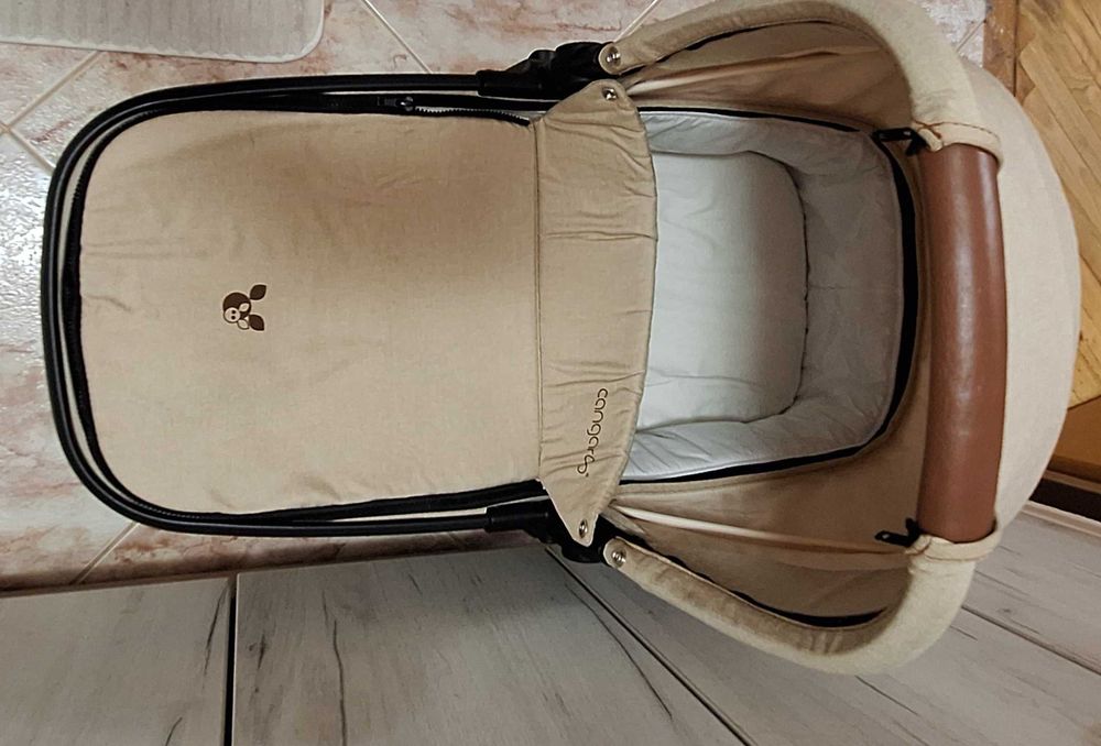 Бебешка Количка 3в1 Cangaroo Ellada бежова + 3 подаръка