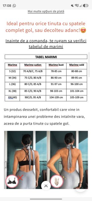 Body pentru ținutele cu spatele gol
