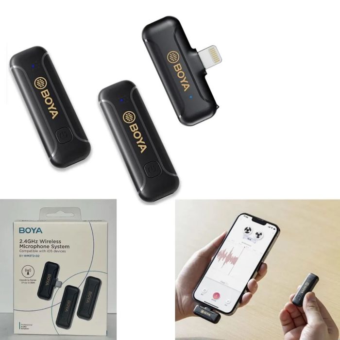 BOYA BY-WM3T2-D2 компактный двойной беспроводной микрофон для iPhone