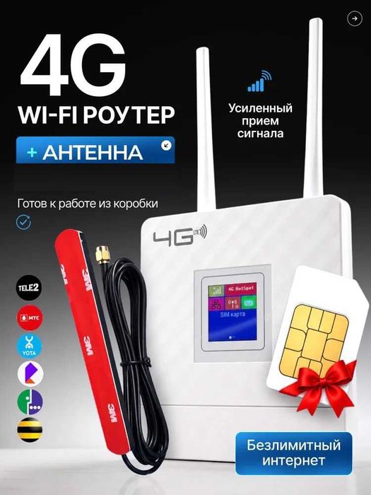 4G WiFi Modem Роутер Сим-карта Безпроводной Wi-fi точка доступа Router