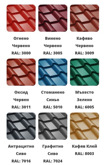 Метални керемиди BILKA Clasic Mat, Гланц, Grandemat