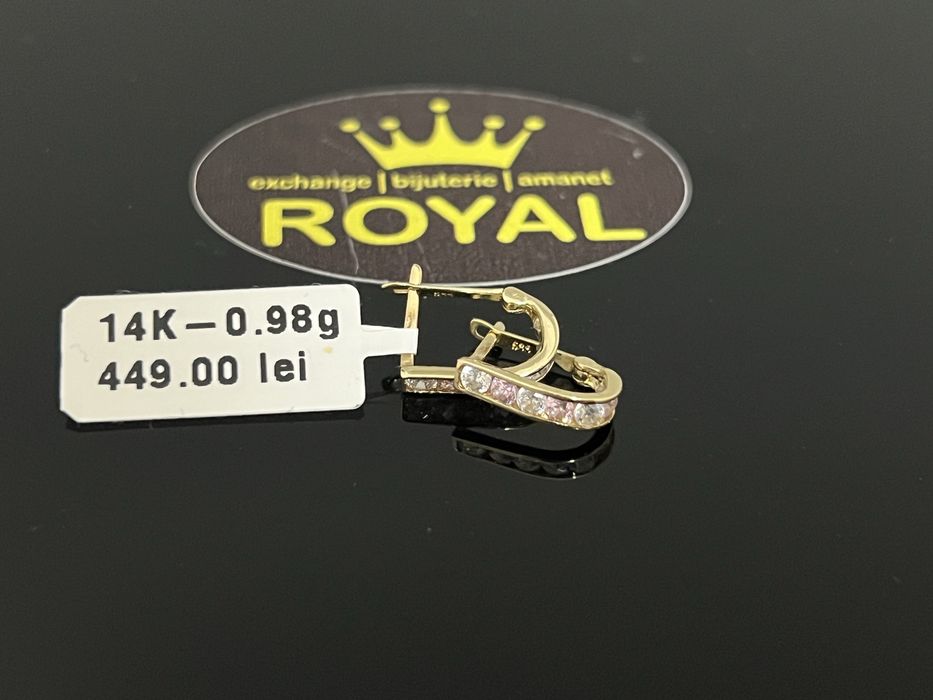 Bijuteria Royal CB : Cercei dama aur 14k 585  0,98 gr