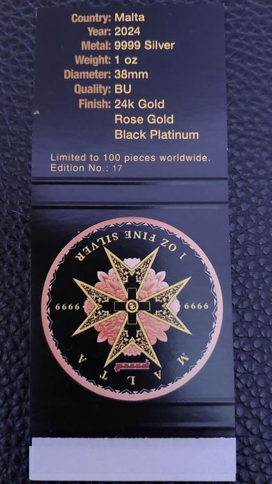 Лимитирана сребърна монета Малтийски кръст 2024