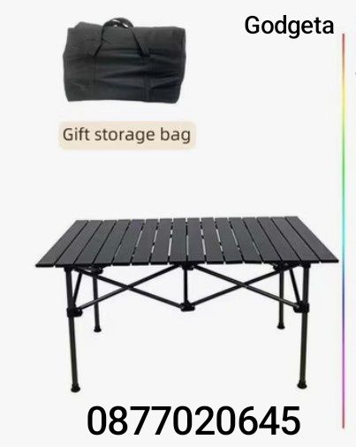 Луксозна къмпинг сгъваема метална маса с удобен калъф в 3 размера