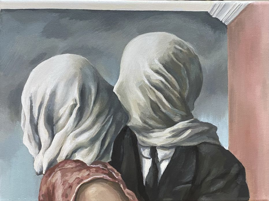 Продам репродукцию картины Рене Магритта «Влюбленные»