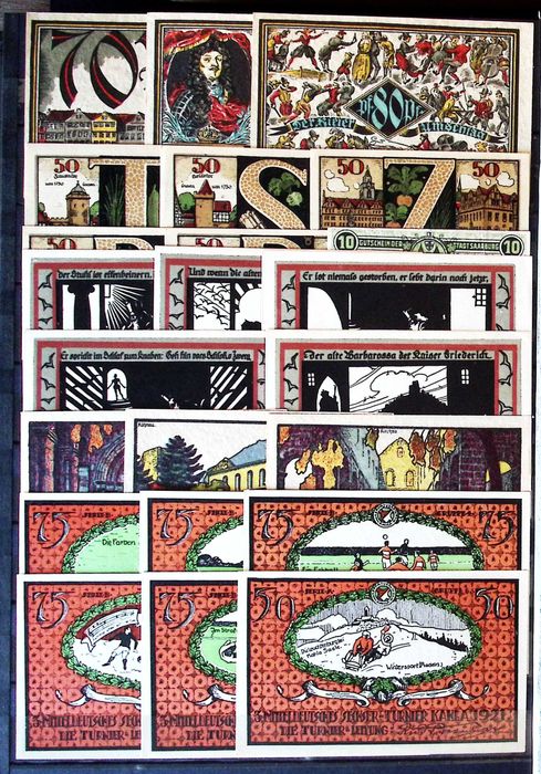 Lot DEUTSCHES REICH: 139 bancnote + 169 notgeld (fără dubluri)