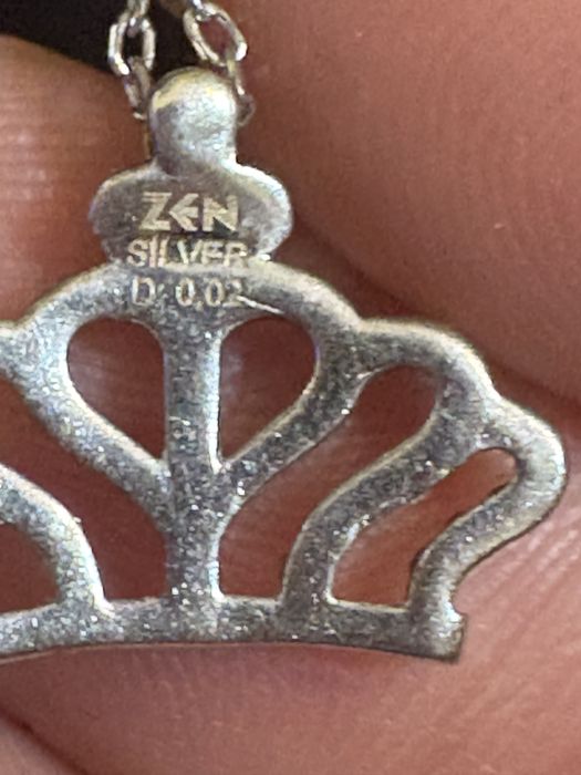 Сребърно колие с естествен диамант на ZEN D0.02