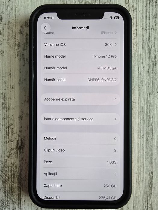 iPhone 12 pro, 256gb, baterie originala 99%