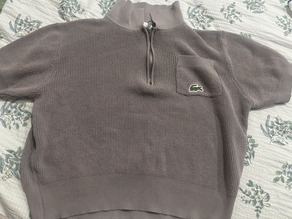 топ Lacoste / crop knit zip polo