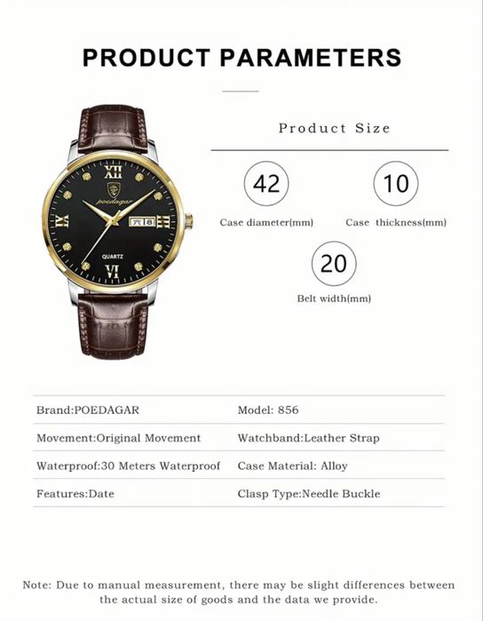 Мъжки класически, модерни и стилни кварцови часовници с кожена кайшка!