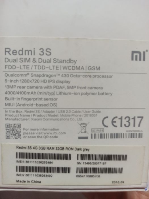 Смартфон Xsiaomi redmi 3 S