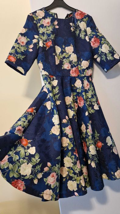 Rochie, albastru-floral, 38