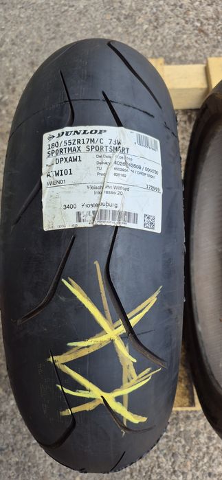 2 anvelope moto spate noi Dunlop 180/55 ZR17M/C,dot 2018.Pretul este pe bucata.