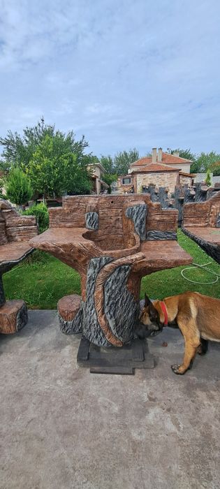 Градинска чешма от декоративен бетон