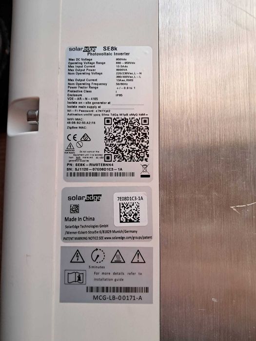 Invertor Trifazat SolarEdge SE8k  8kW (Eficiență 98%)