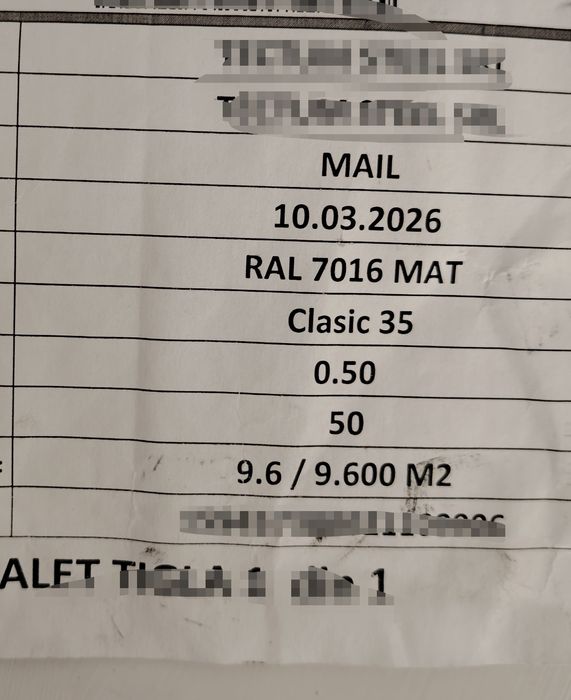 Țiglă metalică Bilka / Ral 7016 Mat  /2 coli
