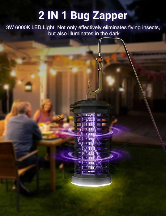 Електрически убиец на насекоми Meoligr, 2 в 1, UV лампа