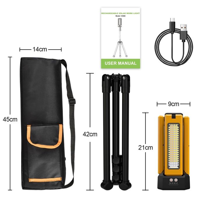 Къмпинг лампа 13200mAh акумулаторна соларна работна лампа IP64 8000 лу
