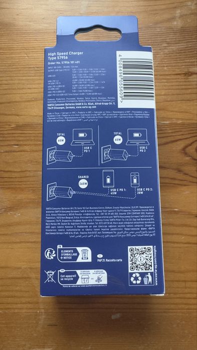 VARTA High Speed Charger 65W GaN – бързо зарядно