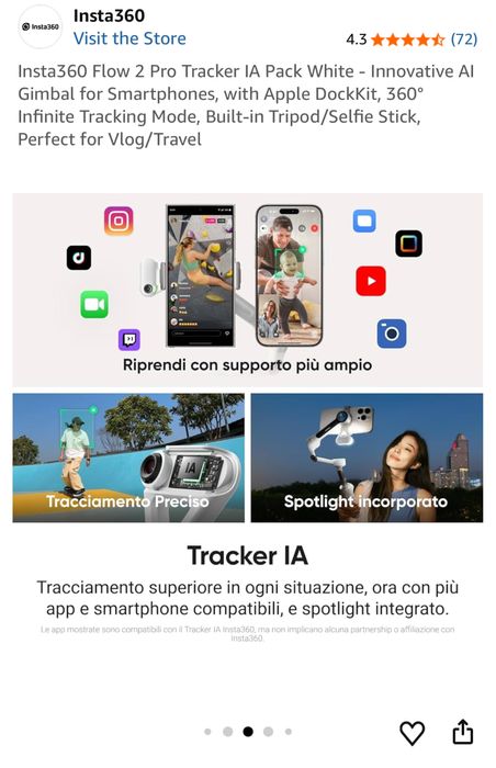 Insta360 Flow 2 Pro Creator Bundle, AI tracker kit, 2025 transport 0