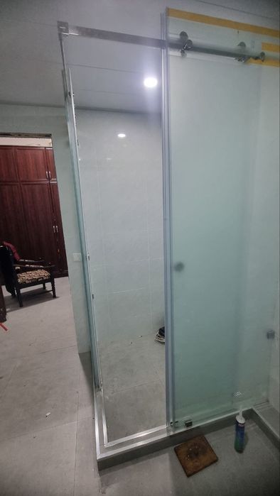 Делаем Душевой кабина с  калёний стекло  раздвижной  низкая цена