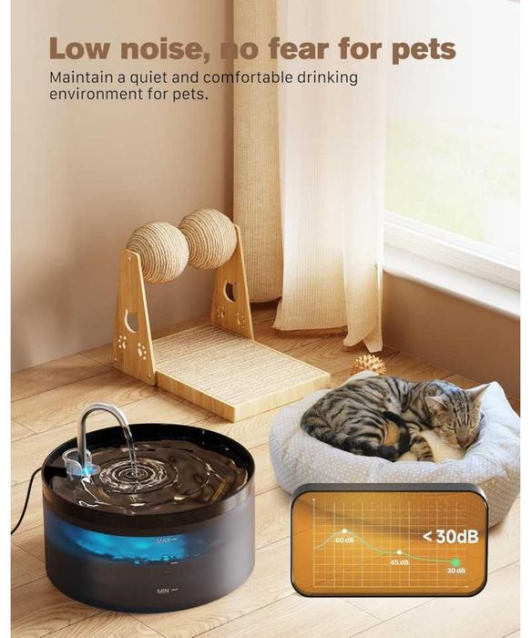 Fantana de apa pentru pisici, BEMOONY 3,2 L, Produs NOU