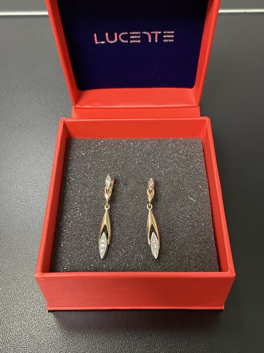 Серьги золотые с цирконием 585 пробы
