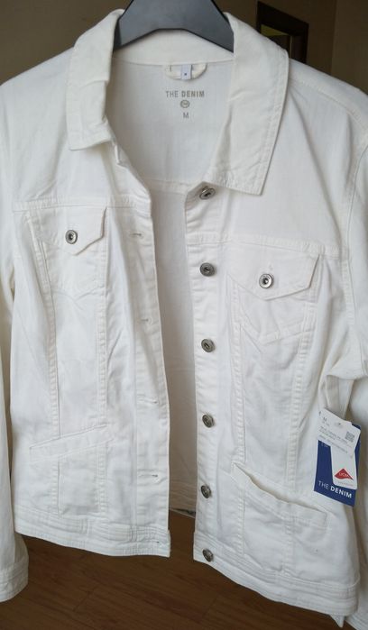 Geacă damă denim,măsura M,alb