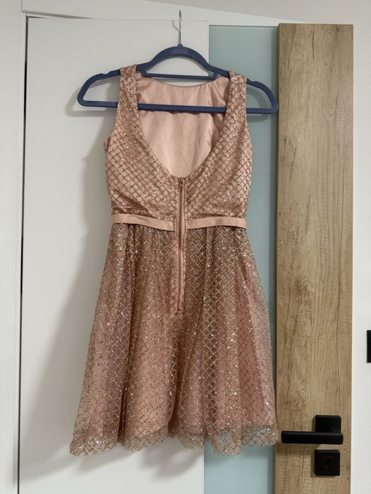 Официална блестяща къса кукленска рокля ХС