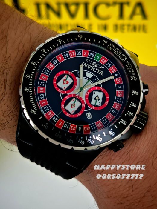 INVICTA Monte Carlo casino silver 50 mm, Инвикта нов мъжки часовник