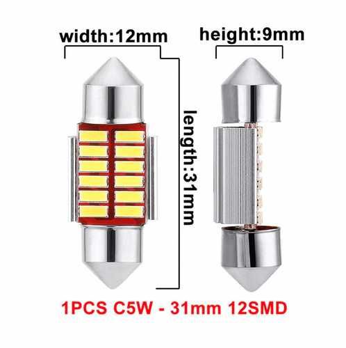 LED крушки за купе - 31mm 12 LED SMD LED 5050 CANBUS Car Festoon 5000K