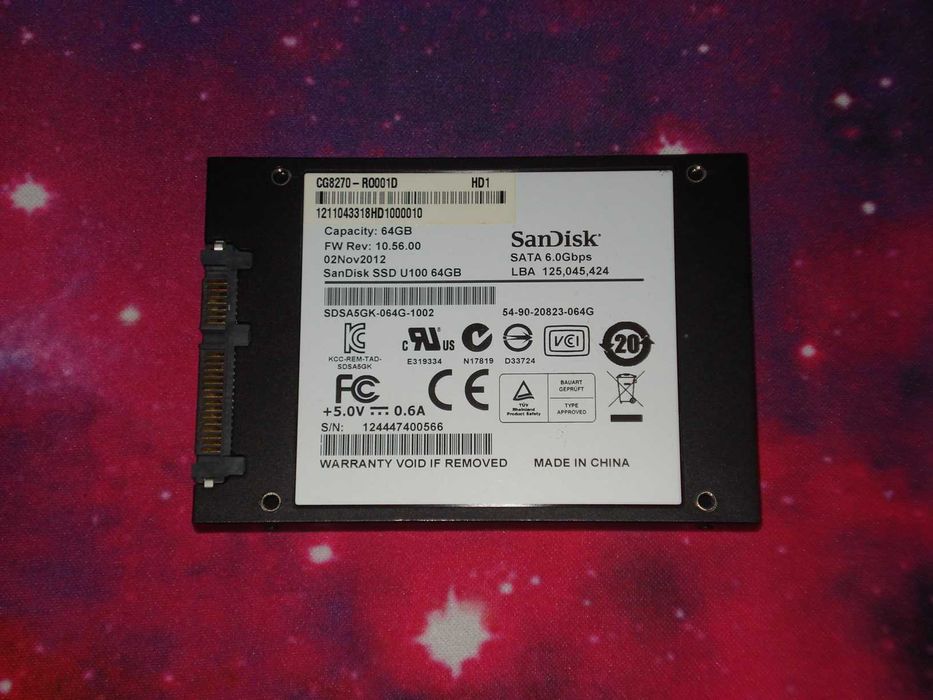 SSD Sandisk U100 64GB s-ata testat sanatate excelent