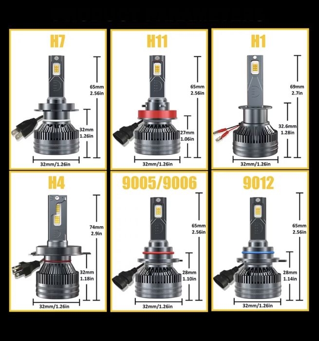 Set becuri Led H4 H7 H8 H9 H11 50000LM Audi Bmw Skoda Toyota Hyundai
