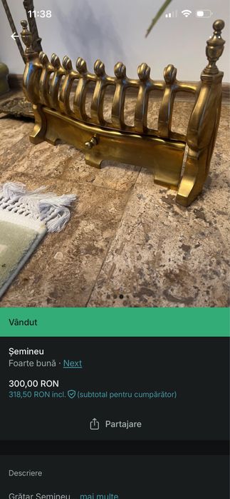Grilaj semineu  din metal  este ca si nou