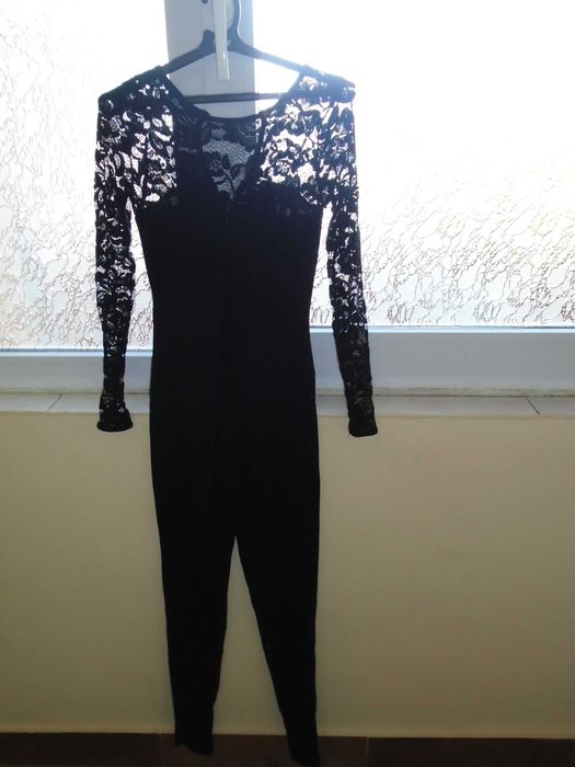 Salopeta neagra femei escape star jeans