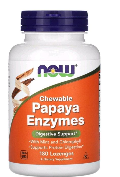 Now Foods, Papaya Enzym, папая энзим  180 таблеток