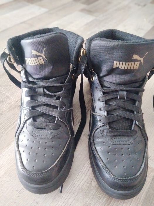Puma mid black din piele