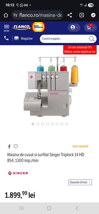 Masina de cusut si surfilat 4 fire