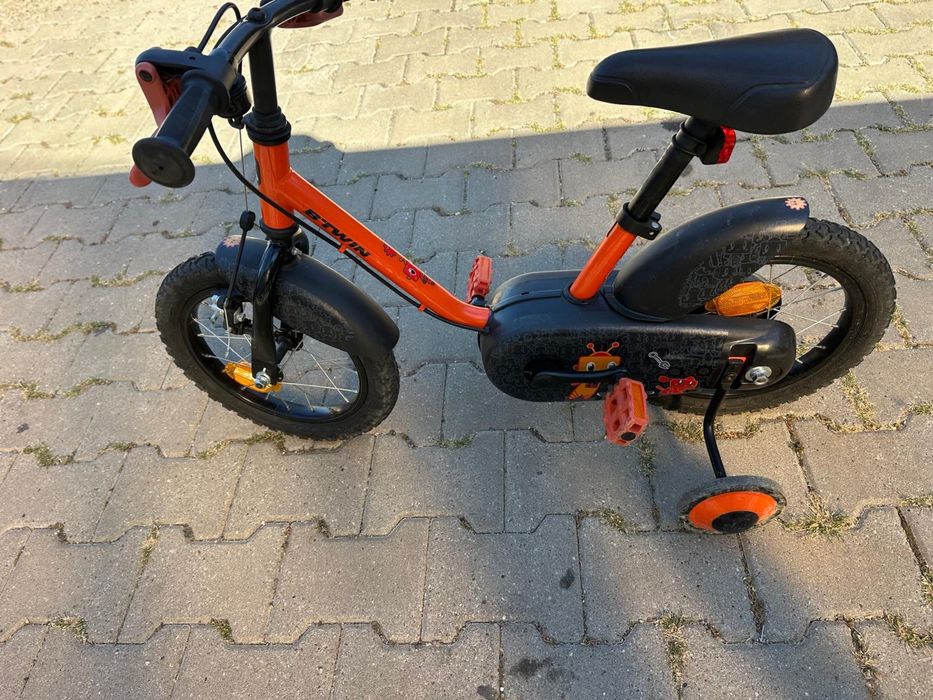 Bicicleta cu roti ajutatoare, 14 inch, 3-5 ani, B-TWIN 500 ROBOT B'TWIN