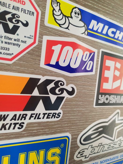Стикери 14бр. /лист А4/ Michelin K&N Yoshimura Ohlins Alpinestars