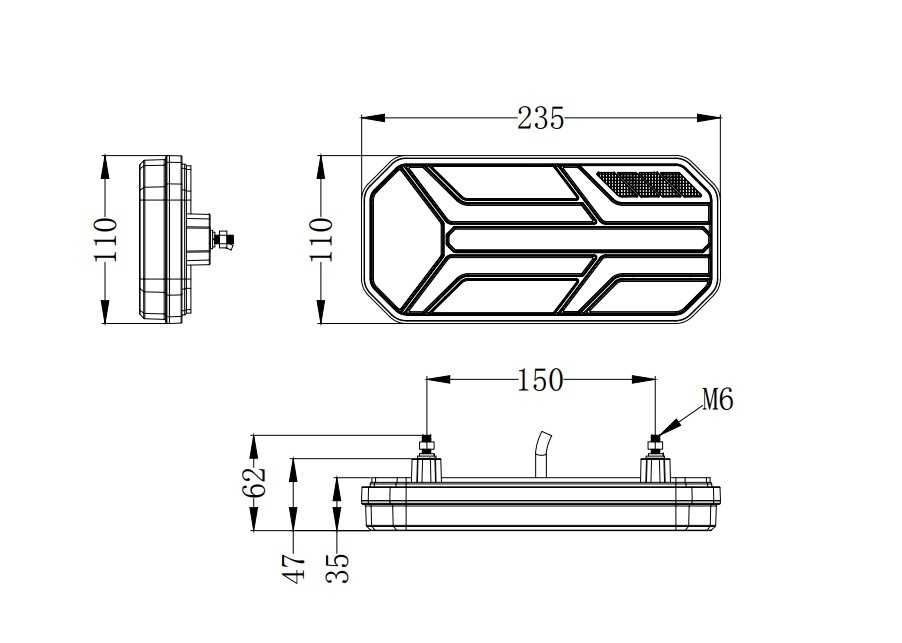 Комплект LED Диодни Стопове, Динамичен Мигач, 7 Функции, 12/24V