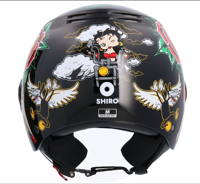 Casca Moto Jet Omologata ECE Casca La Betty Neagra Marime S (55/56) !