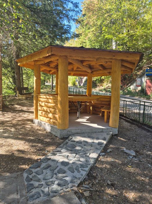 Беседка от трупи изработка