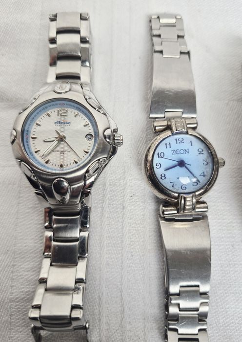 Lot 4 ceasuri de mână, Ellesse, Citizen, Zeon, cu quartz, din oțel inoxidabil.