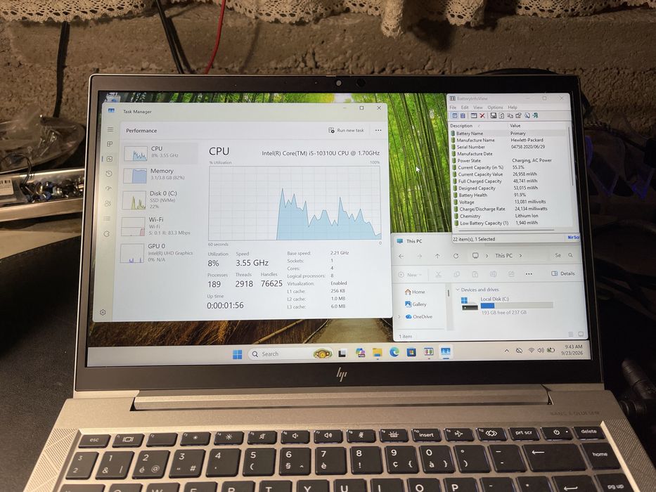 Laptop Office/Light gaming HP EliteBook 840 G7 14.1" FHD i5-10310u 16GB SSD 256GB Win 11 Pro