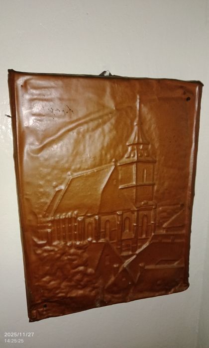 Fresca /basorelief/sculptura din tabla de cupru/arama Biserica neagră